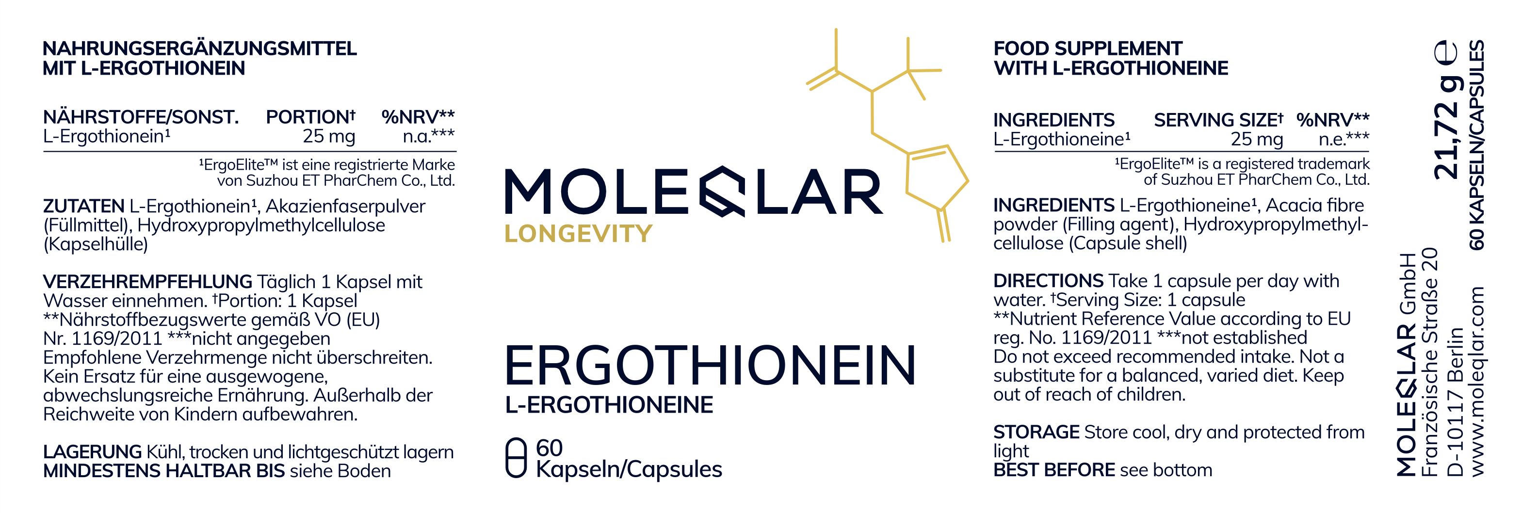 Ergothionein Kapseln Label